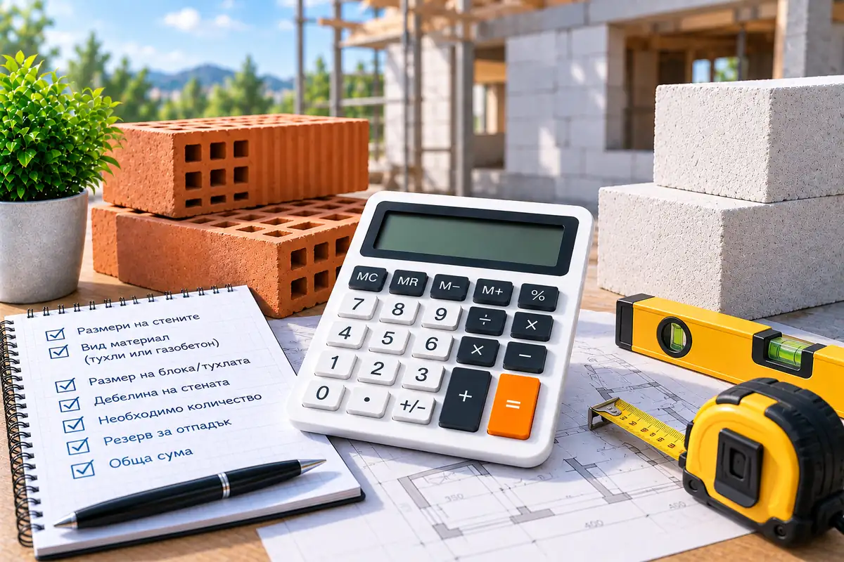 Калкулатор тухлигазобетон